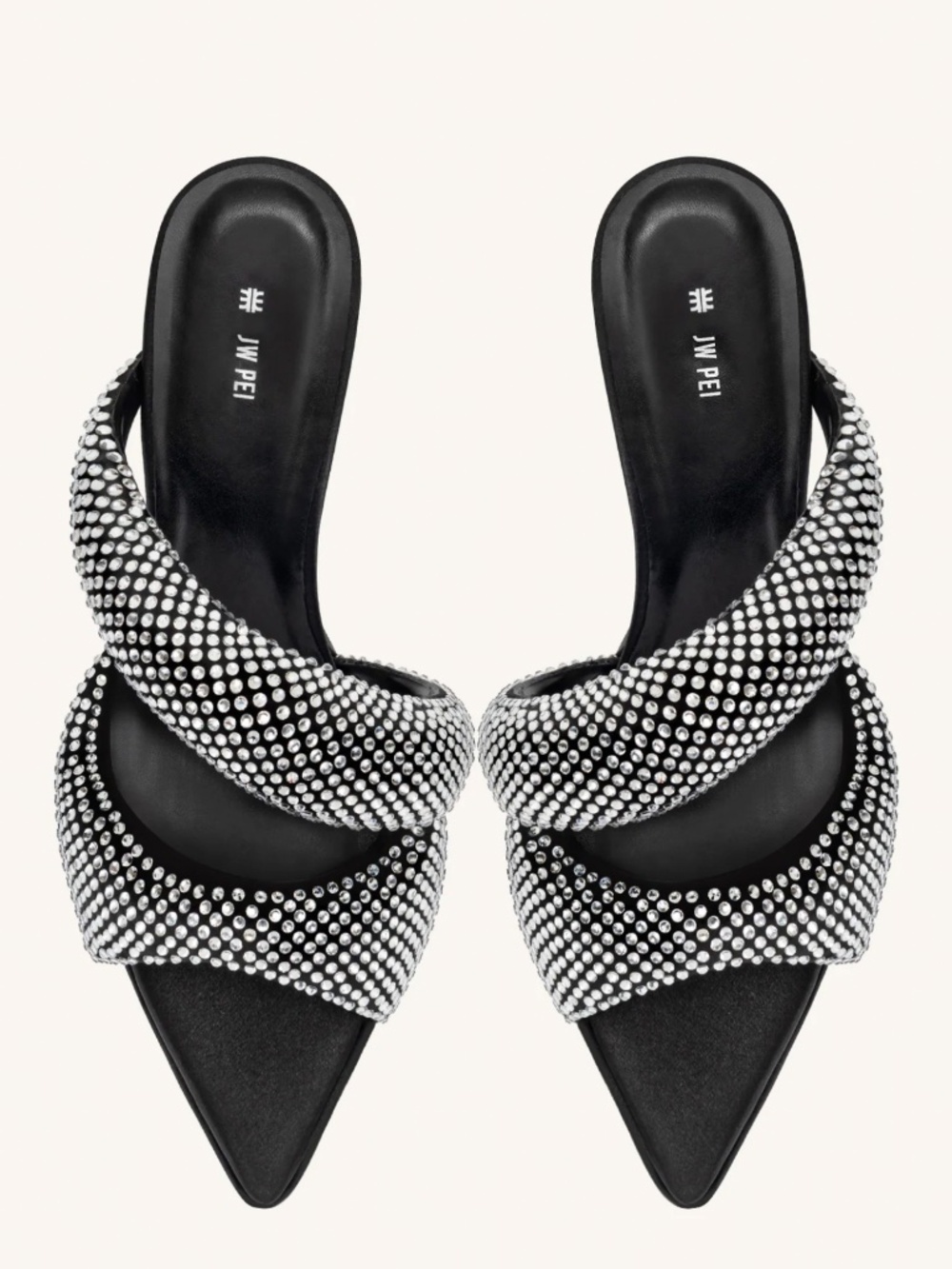 Jw pei Sara Mule Artificial Crystal - Black